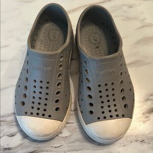 Native Gray and White Water Shoes Slip-On